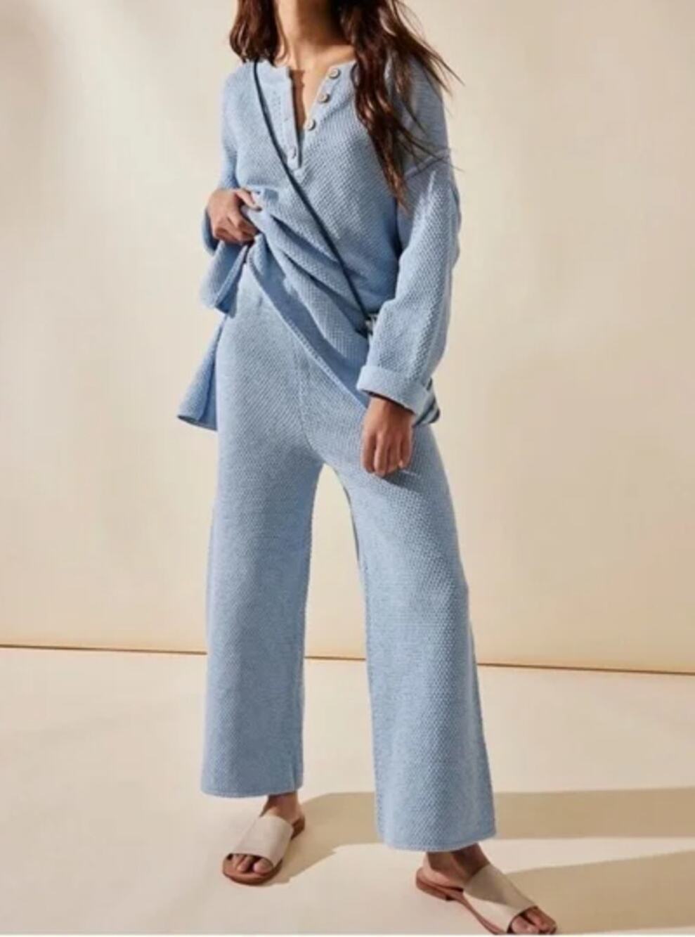 Free People XS light blue hailee sweater set